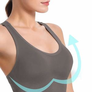 Women's Medium for Impact Cross Shoulder Workout <b>Vest</b> Breathable Gym Fitness Tank <b>Top</b> <b>with</b> Yoga Sports Bra Simple Activewear - Product Image 4