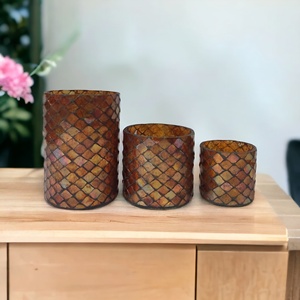 Mosaïque brune décorative chic de luxe pour la maison et le jardin Bougie artisanale Récipients et bocaux en verre pour la décoration intérieure Mariage et Noël - Product Image 3