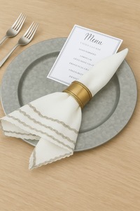 Plaque de recharge en métal cuivre de qualité supérieure, associée à un rond de serviette assorti gratuit conçu pour impressionner à chaque repas - Product Image 4