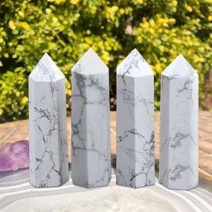 Tự Nhiên Howlite Tháp 2-4 Inch Đánh Bóng Tinh Thể Màu Trắng Điểm Chữa Bệnh Năng Lượng Đá Số Lượng Lớn Bán Buôn Pha Lê Cây Đũa Phép Lỏng Đá Quý - Product Image 1