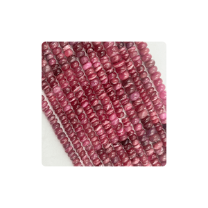 Hermosas cuentas de Rondelle lisas de rubí rellenas de vidrio, tamaño de 5mm, aproximadamente 14 pulgadas, hebra de vidrio de rubí rellenas de cuentas lisas - Product Image 5