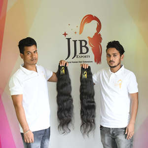 Extensiones de cabello humano ondulado de templo indio natural Cierre de encaje ondulado rizado paquetes de ondas profundas con frontal de encaje transparente HD - Product Image 2
