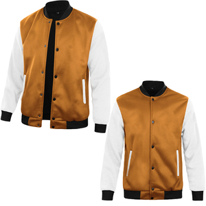 แจ็กเก็ตเบสบอลสีดำสำหรับผู้ชายและผู้หญิงเสื้อแจ็กเก็ตเบสบอลปักลายสำหรับผู้ชายเสื้อแจ็กเก็ตเลตเทอร์แมนสำหรับฤดูใบไม้ร่วง - Product Image 4