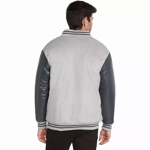 Nouvelle veste de baseball varsity pour hommes en molleton décontracté avec logo personnalisé, taille personnalisée, patchwork, coupe courte - Product Image 3