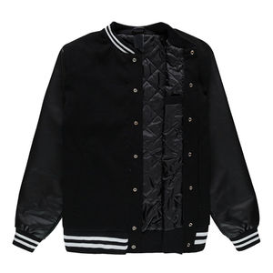 Chaqueta Bomber Varsity de Alta Calidad para Hombre, Cuerpo de Lana con Mangas de Cuero Genuino, Cuello Alto, Chaqueta Universitaria para Hombre - Product Image 1