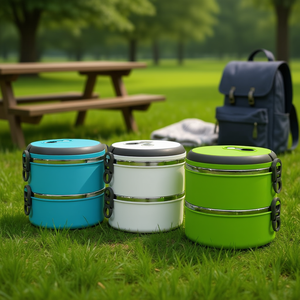 Contenedor Térmico para Alimentos de Acero Inoxidable de 1.7 Litros con 2 Compartimentos, Loncheras para Uso General, Modelo 602403 - Product Image 3