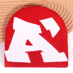 Gorro de Punto Jacquard con Logotipo Personalizado, Patrones de Letras Gruesas, Estilo Holgado, 100% Acrílico, Ropa Urbana, Estilo Y2K, Gorros de Invierno MIDEN INT - Product Image 5