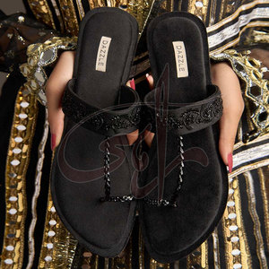 Handmade Printed Fashion Trend Anti-Slippery <b>Slip</b> Open Toe Comfortable Lightweight Velvet Lining Natural Leather Outsole <b>Women</b> - Product Image 3