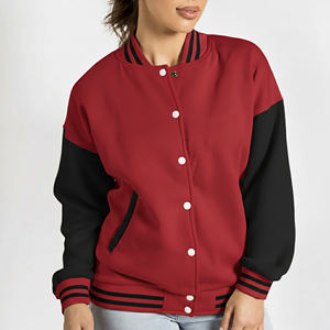 Nouvelle arrivée 2026 Veste de baseball varsity pour femmes, taille plus, logo personnalisé, bicolore, teinte avec des perles - Product Image 2
