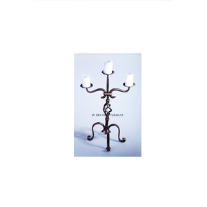 Candelabro de latón con acabado antiguo, calidad Superior, Metal, diseño de arte Vintage, candelabro de 3 brazos, centro de mesa de boda, suministro de la India - Product Image 1