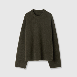 เสื้อสเวตเตอร์ถักสำหรับผู้ใหญ่, เสื้อสเวตเตอร์ถักมือแห้งเร็วระบายอากาศได้ดีสีพื้นลำลองเสื้อผ้าฤดูหนาวตามสั่ง - Product Image 2