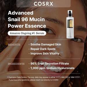Korean Skin Care Products <b>Snail</b> Serum for Face Care <b>COSRX</b> <b>Advanced</b> <b>Snail</b> <b>96</b> <b>Mucin</b> <b>Power</b> <b>Essence</b> 100ml - Product Image 5