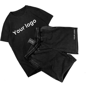 Trajes de algodón de manga corta ajustados informales para hombre Conjunto de dos piezas de moda simple para verano Transpirable y elegante - Product Image 3