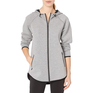 Sweat à capuche en coton à la mode pour les femmes avec un design zippé à manches longues en couches en coupe décontractée pour le streetwear quotidien - Product Image 1