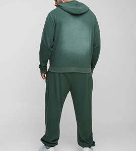 Sweat-shirt à capuche et pantalon de jogging à revers en molleton 100% coton sur mesure, coupe ample, décontracté, séchage rapide, pour homme - Product Image 3