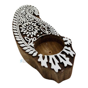 Smart Fashion Deal Handmade Eco-Friendly Wooden Pineapple-<b>Shaped</b> 2-Color Printed <b>Block</b> Tealight Holder (Without Tealight Candle) - Product Image 4