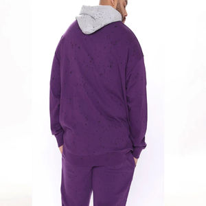 2025 mode survêtements à capuche survêtement ensemble hommes unisexe décontracté solide survêtement respirant hiver 100% Polyester - Product Image 2