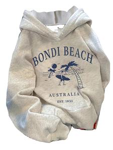 Sudadera con Capucha de Invierno para Mujer, Sudadera con Estampado de Surf Australiano, Bondi Beach EST 1851, Corte Holgado, Felpa, Ecológica, Informal - Product Image 2