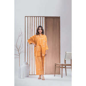 ชุดเซ็ตพิมพ์ลาย Khaddar รุ่น IPST-44278 ชุดลำลองสองชิ้นสำหรับฤดูใบไม้ผลิ/ฤดูร้อน ไซส์ XS/XS แขนสามส่วน กางเกงขายาวสองชิ้น - Product Image 4