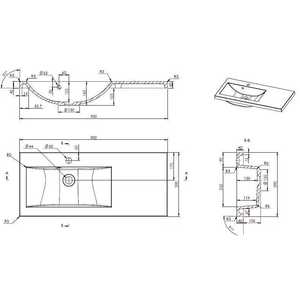 90 cm <b>Suspended</b> Bathroom Cabinet with Miami Wall Unit and Mirror Bathroom <b>Sets</b> - Product Image 6