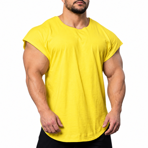 Custom Regular Fit <b>Men's</b> <b>T</b>-<b>Shirt</b> | Plain Cotton Compression Long Sleeve O-Neck 220g <b>Curved</b> <b>Hem</b> Gym Tee Bodybuilding OEM Private - Product Image 6