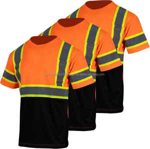 Hi Viz Safety Work for <b>Polo</b> Shirt Reflective High Visibility Short Sleeve Workwear with Custom Logo Printing 100% Cotton - Product Image 2