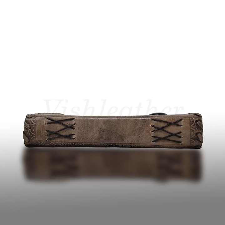 Dungeon Master Handmade Leather Celtic Dragon Journal Saddle Stitching and Sewing Binding