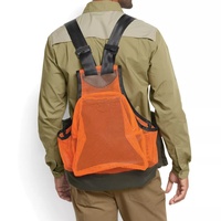 Gilet sur mesure pour homme en toile, orange beige, avec bretelles réglables et rembourrées, respirant, multi-poches, col en V, fermeture éclair