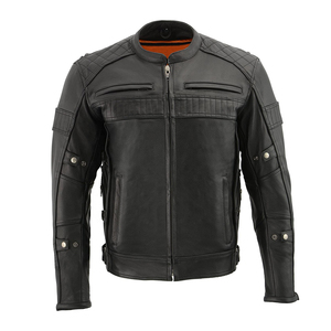 Veste de moto en cuir pour hommes Meilleur matériel à prix raisonnable Veste de moto en cuir pour hommes - Product Image 1