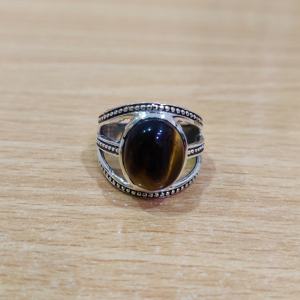 Meilleure vente Style classique Oeil de tigre Design Bague en argent avec pierres précieuses Mariages de confiance/Fêtes d'anniversaire Grossiste Bijoux - Product Image 2