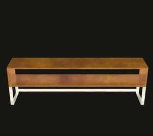 Console multimédia en bois de conception industrielle moderne avec étagères ouvertes Pieds en fer blanc Meuble TV pour la maison, l'hôpital et le salon - Product Image 4