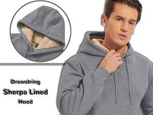 OEM ODM Unisex Logotipo personalizado Sherpa Fleece Sudadera con capucha Bordado Invierno Manga larga Peso pesado y bajo MOQ Etiqueta privada - Product Image 5