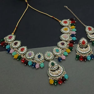 Ensemble de bijoux plaqué or kundan traditionnel indien et ensemble de collier en cuivre pour femmes et filles accessoires indiens bijoux femmes - Product Image 1