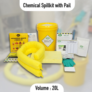 Kit de Derrames Químicos, Cubeta de 20 Litros, Kit Absorbente Portátil para Respuesta a Derrames de Productos Químicos Peligrosos, para Emergencias Industriales y en el Lugar de Trabajo - Product Image 3
