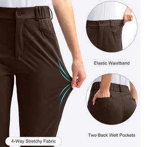 Professional Wear Golf Pant Comfort Stretch Lightweight Anti Wrinkle <b>Elastic</b> <b>Waistband</b> Modern Women Golf Pants - Product Image 5