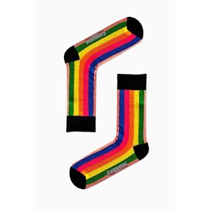 Rainbow Patterned Colorful <b>Socks</b> Breathable Lightweight Striped Floral Print One Size Fits All Custom Knitted Nylon Silk Bag - Product Image 1