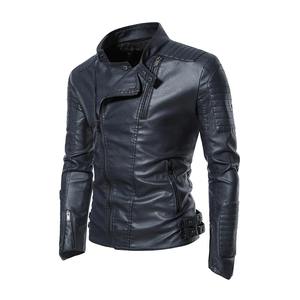 Customize Design Collar PU Leather Jacket For <b>Men</b> Wholesale OEM Zipper <b>Men</b> Jackets Premium Hip Hop Fashion <b>Man</b> Jacket - Product Image 4