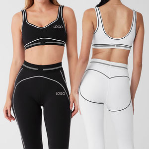 Conjunto de ropa deportiva de dos piezas personalizada para mujer, Sujetador deportivo con cuello en V para gimnasio y cintura elástica, mallas para levantar la cadera, ropa deportiva - Product Image 6