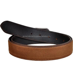 Cinturón informal de cuero genuino para hombre, Cinturón de piel de ante de alta calidad, a la moda, cosido completo, calidad de exportación - Product Image 3