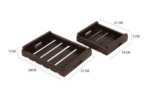 Juego de 2 bandejas de madera artesanales de lujo - Product Image 4