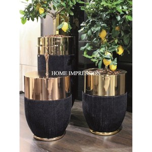 Finest Quality Modern Chrome Plated Flower Planter <b>Drainage</b> Hole Eco-Friendly Durable Large Size Metallic Stand for Garden Use - Product Image 2