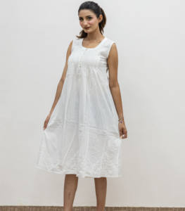 ชุดกระโปรงคลุมยาวถึงเข่าสำหรับผู้หญิงมาใหม่100% ปักลายดอกไม้ผ้าวิสคอส - Product Image 5