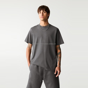 Vente en gros T-shirts pour hommes de haute qualité avec impression personnalisée 100% coton 240gsm T-shirts vierges surdimensionnés - Product Image 2