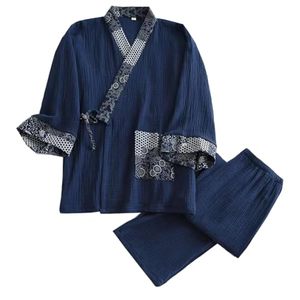 Pyjama <span class=keywords><strong>kimono</strong></span> <span class=keywords><strong>japonais</strong></span> à manches longues pour hommes grandes tailles (<span class=keywords><strong>taille</strong></span> L A) en tissu 500g - Product Image 1