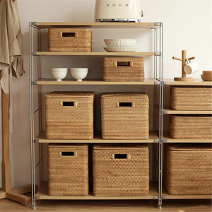 Wholesale Cheapest Rattan Woven Big <b>Storage</b> <b>Basket</b> with Lid,desktop <b>Toy</b> Clothing <b>Storage</b> <b>Basket</b> 100% Handmade From Vietnam - Product Image 1