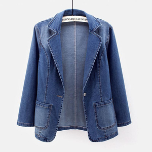 Chaqueta vaquera personalizada de fabricante para mujer, prendas de vestir informales, abrigo con botones de gran tamaño transpirable ecológico crudo de invierno - Product Image 6