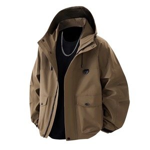 Custom Multi-Pockets Hooded Wholesale Jackets Casual Waterproof Rain Jackets <b>Top</b> Quality Windbreaker Softshell Jacket Men - Product Image 5