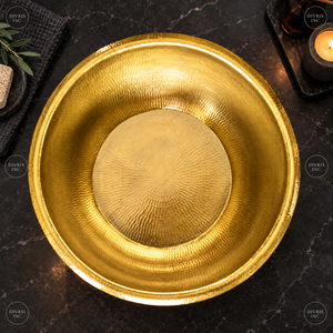 Ensemble de 2 bols en cuivre martelé, bassin rond en métal doré avec fonction de massage pour manucure, pédicure, salon, spa - Product Image 6