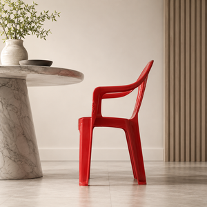 Red Plastic Children's <b>Chair</b> <b>Stackable</b> Durable <b>Outdoor</b> Traditional Design Cross Back Oval Shape Hotel Living Room Portable - Product Image 6