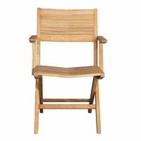 Chaise pliante portable moderne, durable et légère, en teck massif, couleur naturelle, matériaux de haute qualité, pour l'extérieur